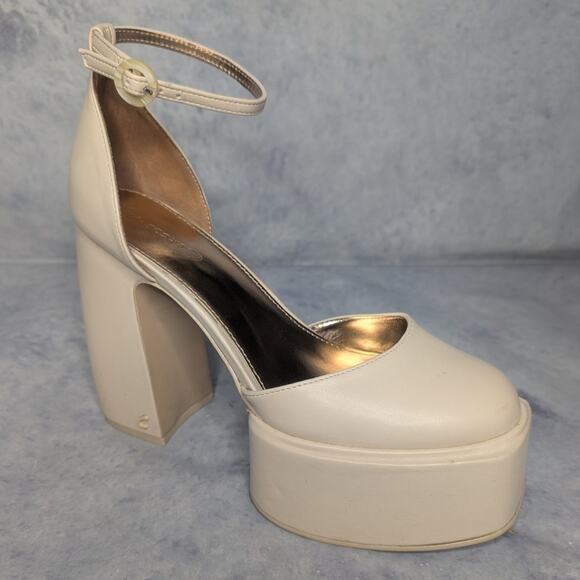 Circus by Sam Edelman Bailey Ankle Strap Platform Pumps in Vanilla Bean, Size 8 - Picture 7 of 12